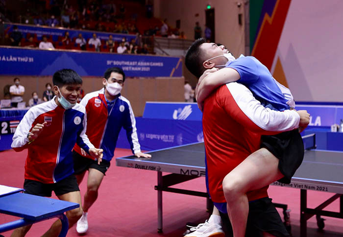[Photos] Impressive moments at SEA Games 31 table tennis venue